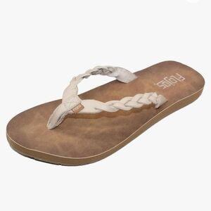 NWT Flojos Ivory Braided Strap Navida Sandal